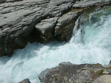 A Roaring River At Glacier National Park