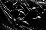 Plastic Wrap Texture Isolated Black Background