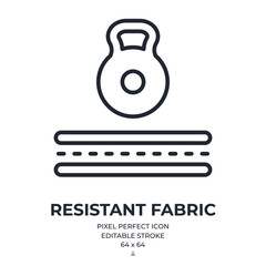 Wall Mural - resistant fabric concept editable stroke outline icon isolated on white background flat vector illus