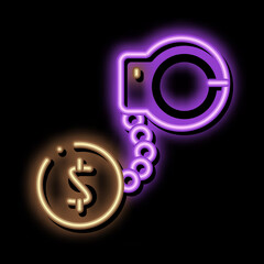 Wall Mural - jail or freedom for money bail neon light sign vector. Glowing bright icon jail or freedom for money bail sign. transparent symbol illustration