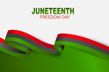 Wall Mural - Juneteenth Freedom Day. 19 June African American Emancipation Day. Black, red, and green banner background with lettering. Vector illustration.