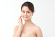 © kitthanes  - Beautiful young asian woman with clean fresh skin on white background, Face care, Facial treatment, Cosmetology, beauty and spa, Asian women portrait.
