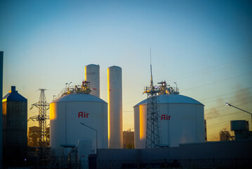 Chemical plant against the blue sky