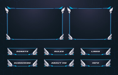 Wall Mural - twitch border and menu panel overlay design set