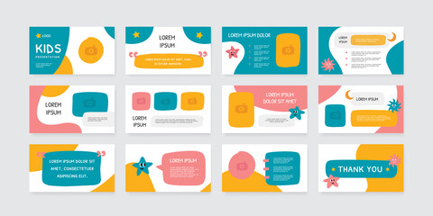 playful kids theme presentation slides design template
