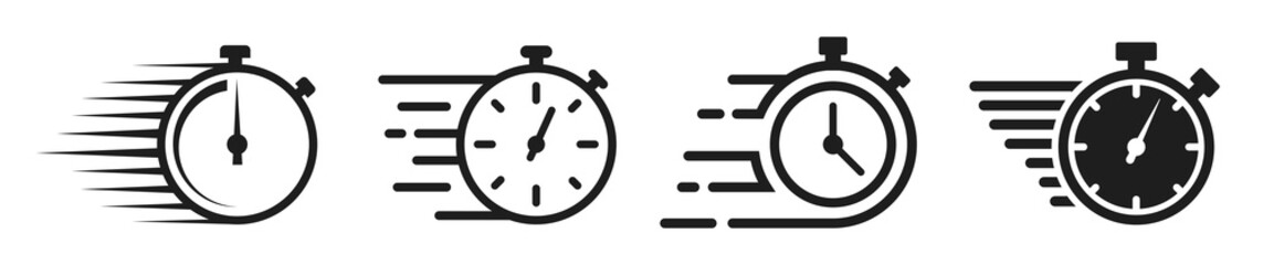 timer icons set. quick time or deadline icon. express service symbol. countdown timer and stopwatch 