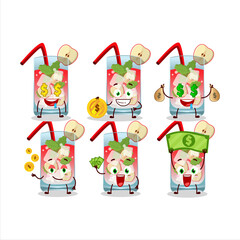 Wall Mural - Apple mojito cartoon character with cute emoticon bring money