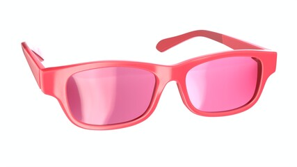 3D Illustration of pink glasses isolated on the white