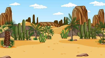 Wall Mural - Desert forest landscape at day time scene