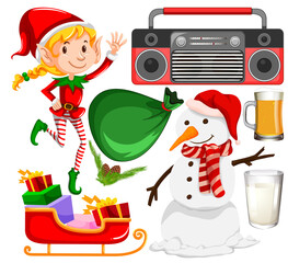 Poster - Set of isolated objects of christmas theme