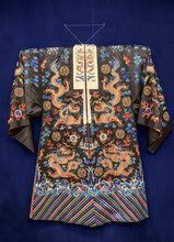 Robe, China, Early 20th Century. Silk, Gold Thread, Embroidery