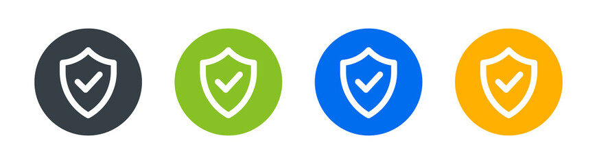 Aufkleber - Shield check mark icon design template, vector illustration.
