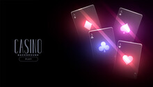 Glowing Casino Playing Cards Background