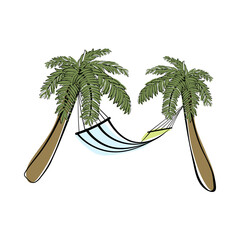 Wall Mural - Doodle Sketch Palm Tree