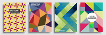 Modern Geometric Abstract Background Covers Set. Cool Gradient Shapes Composition, Vector Covers Design.