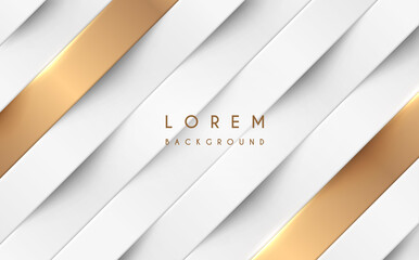 Abstract white and gold lines background