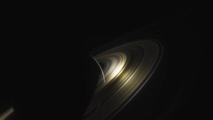Wall Mural - cinematic animation of saturn's rings made of rocks, dust and ice. planet saturn is a huge planet of