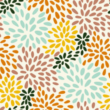 Seamless Pattern With Abstract Flowers