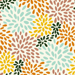 seamless pattern with abstract flowers