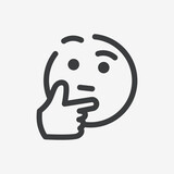 Fototapeta  - Thinking Face Emoji Flat Vector Icon