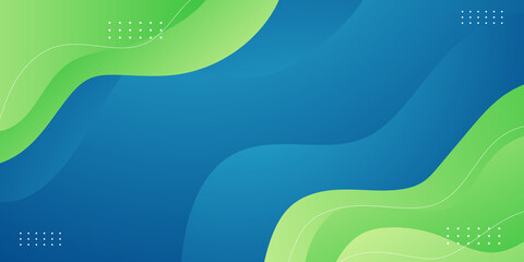 Wall Mural - blue abstract background with green wave shapes. blue green background, abstract images and design e