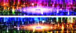 Vector illustration of a panorama of a large night city illuminated by neon lights. Modern buildings and skyscrapers. Abstract futuristic city vector banner, cityscape background header.