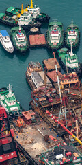 Wall Mural - Hong Kong port construction