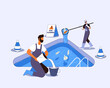 Pool cleaning concept illustration vector