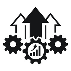 Poster - Operational excellence, production growth icon vector