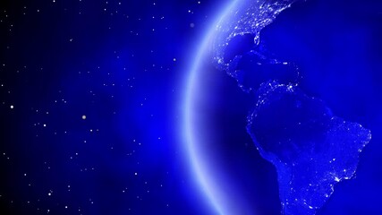 Wall Mural - Earth Rotating on black space background with stars Loop.