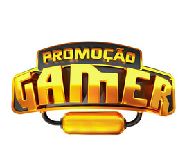 Wall Mural - PROMOÇÃO GAMER, SELO COM TEXTO 3D PARA VENDASM COMÉRCIOS EM TEXTO DE OURO 