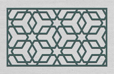 Wall Mural - Laser Cutting Template. Decorative Lattice. Middle Eastern Geometric Pattern.