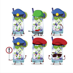 Canvas Print - A dedicated Police officer of blueberry mojito mascot design style