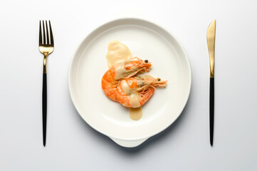 grilled shrimp on a white plate