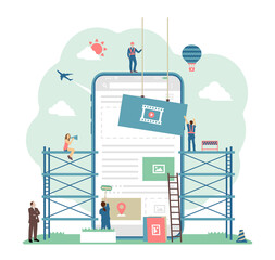 Moble web development concept vector illustration