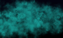 Teal Fog Or Smoke On Dark Space Background