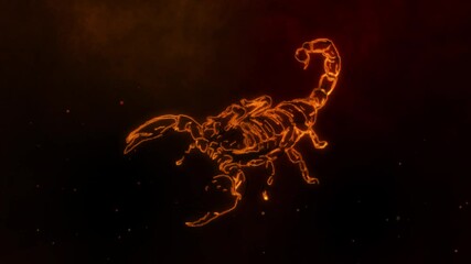 Poster - video of fiery scorpion digital animation