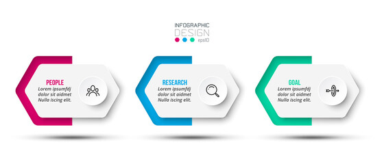Wall Mural - Business concept infographic template with option.