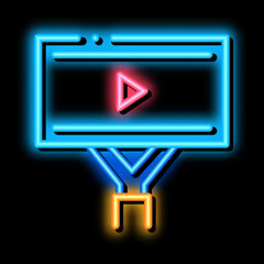 Poster - installed video ads neon light sign vector. Glowing bright icon installed video ads sign. transparent symbol illustration