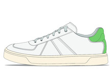 Retro Tennis Sneaker Vector Design Template