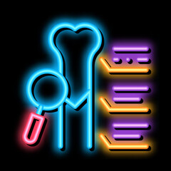 Wall Mural - study bone joint neon light sign vector. Glowing bright icon study bone joint sign. transparent symbol illustration