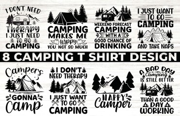 camping bundle t shirt design