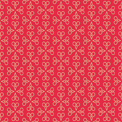 Poster - Background pattern with decorative ornament on a red background, wallpaper. Seamless pattern, texture. Vector image