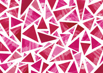 水彩　背景　三角　ピンク