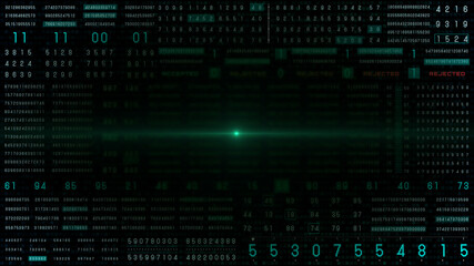 Wall Mural - Binary Decimal Algorithm Data Number Security Selection System. HUD Futuristic Random Display Status Identification Illustration