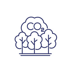 Sticker - carbon offset, co2 reduction line icon