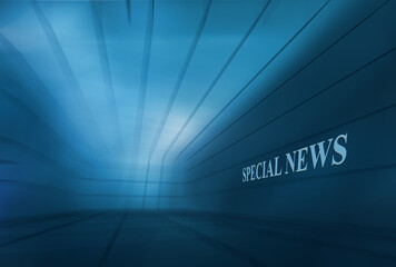 Poster - Empty 3D blue theme Special News background