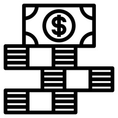 money stack line icon