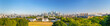 Panorama of London skyscrapers at Canary Wharf viewed Greenwich Park