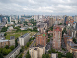 Fototapeta Paryż - Houses in the center in Kiev. Aerial drone view.